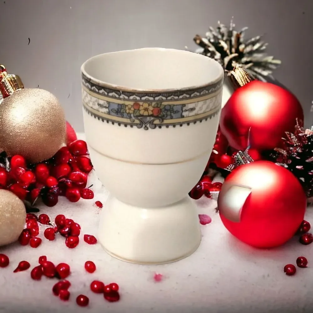 1 Vtg Noritake Lavista Egg Cup Holder Hand Painted Japan Porcelain Art‎ Deco